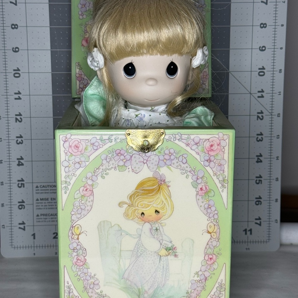 Precious Moments Blonde Doll in Green Box